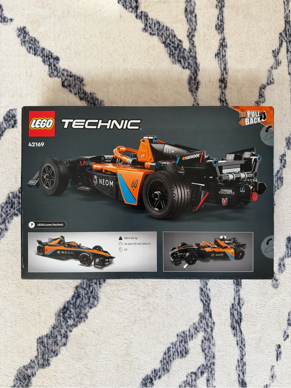 Lego Technic Orange, Black and Blue Formula Race Car Set